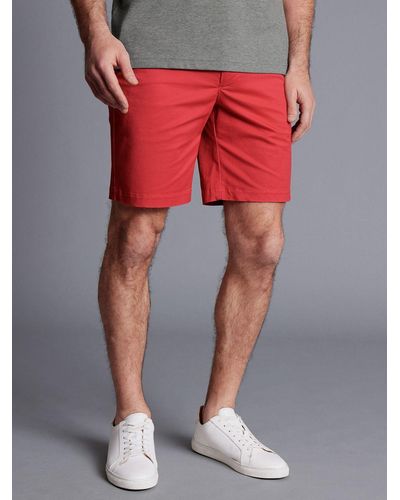 Charles Tyrwhitt Slim Cotton Blend Chino Shorts - Red