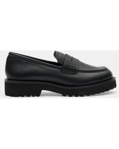 Hush Blake Cleated Leather Loafers - Black