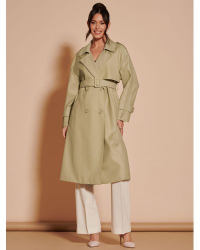 Jolie Moi Double Breasted Trench Coat - Multicolour