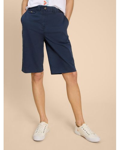White Stuff Hayley Organic Cotton Chino Shorts - Blue