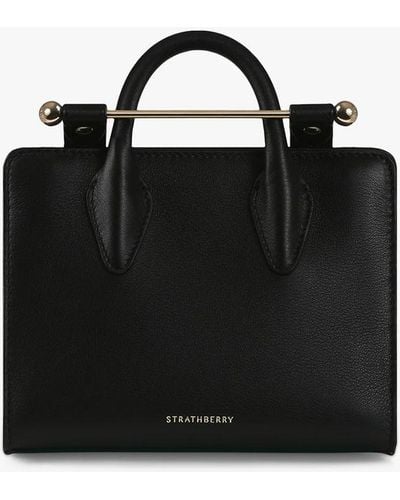 Strathberry Nano Leather Tote Bag - Black