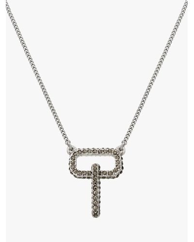 AllSaints Crystal Interlinked Pendant Necklace - Metallic