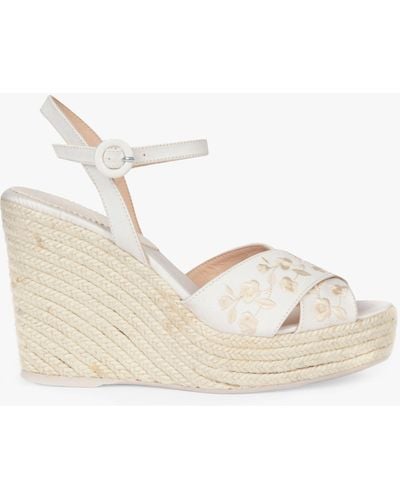 Penelope Chilvers Santorini Embroidered Wedge Sandals - Natural