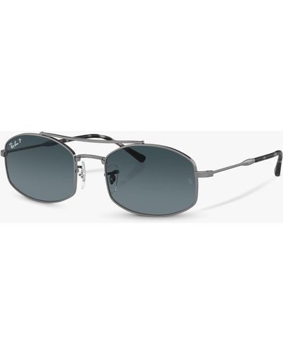 Ray-Ban Rb37190 Polarised Oval Sunglasses - Grey
