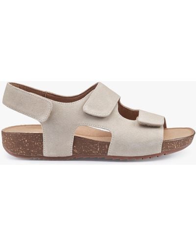 Hotter Explore Extra Wide Fit Suede Sandals - Grey