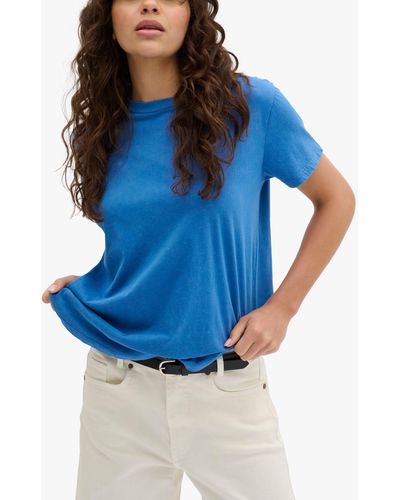 My Essential Wardrobe Hanne Round Neck Short Sleeve T-shirt - Blue