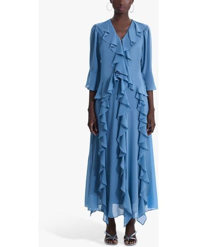 James Lakeland Chiffon Ruffle Dress - Blue