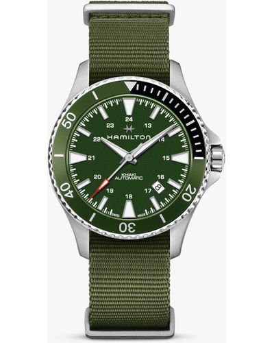 Hamilton H82375961 Khaki Scuba Automatic Date Bracelet Strap Watch - Green