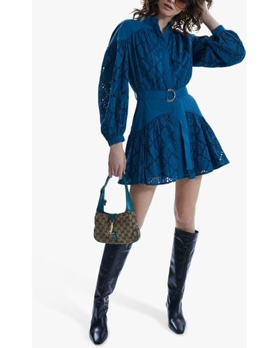 James Lakeland Broderie Anglaise Mini Dress - Blue