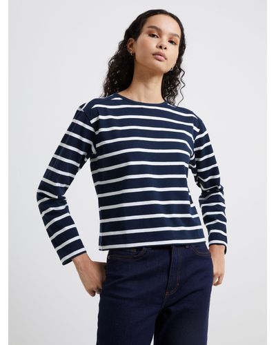 French Connection Rallie Long Sleeve Stripe T-shirt - Blue