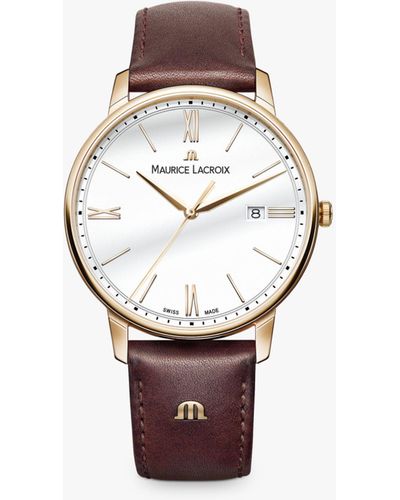 Maurice Lacroix El1118-pvp01-112-1 Eliros Date Leather Strap Watch - White