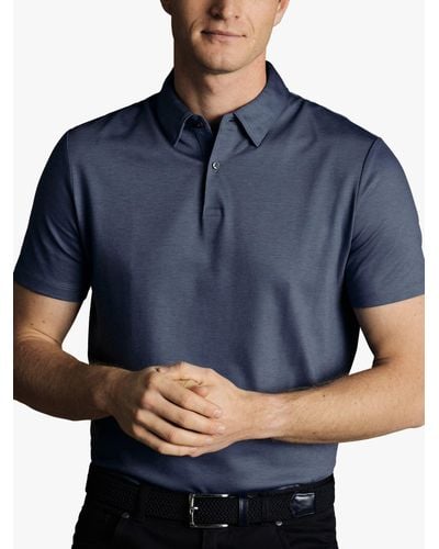 Charles Tyrwhitt Cotton Blend Cool Polo Shirt - Blue