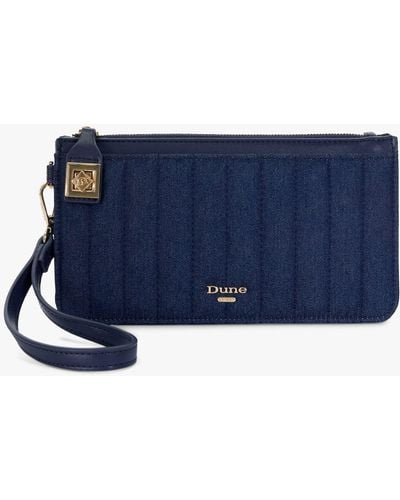Dune Starlette Quilted Wristlet Pouch Bag - Blue