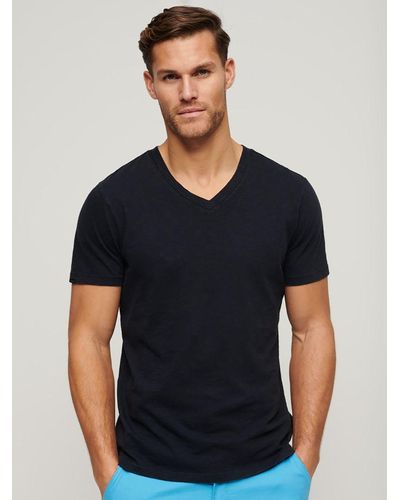 Superdry V-neck Slub T-shirt - Black