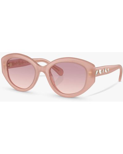 Swarovski Sk6005 Embellished Irregular Sunglasses - Pink