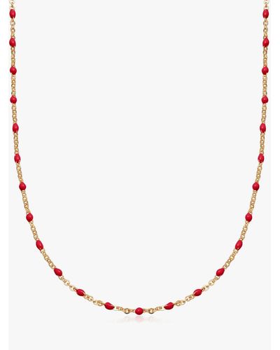 Daisy London Enamel Bead Chain Necklace - Natural