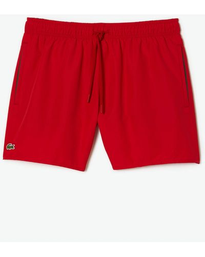 Lacoste Plain Logo Swim Shorts - Red