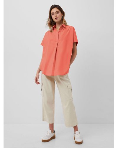 French Connection Cele Rhodes Poplin Shirt - Red