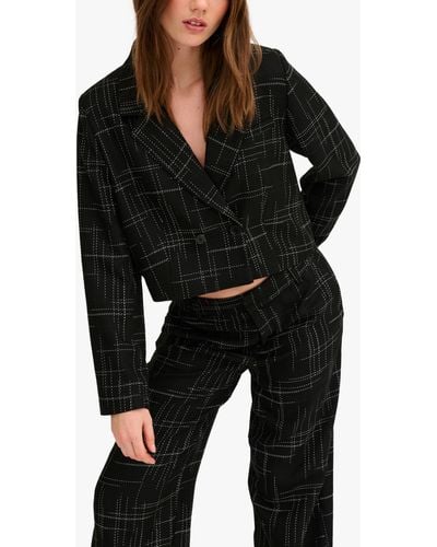 My Essential Wardrobe Freja Cropped Regular Fit Blazer - Black