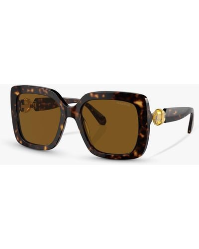 Swarovski Sk6001 Polarised Square Sunglasses - Metallic