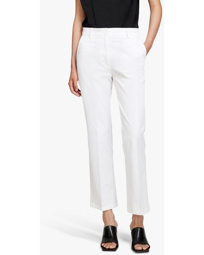 Sisley Cotton Slim Fit Trousers - White
