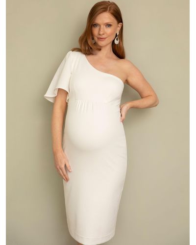 TIFFANY ROSE Taylor One Shoulder Maternity Dress - Natural