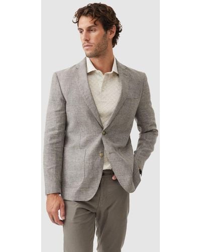 Rodd & Gunn Cascades Slim Fit Wool & Linen Blend Blazer - Grey