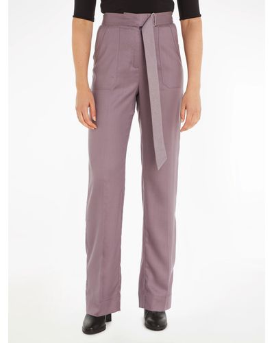 Calvin Klein Plain Slim Utility Trousers - Purple