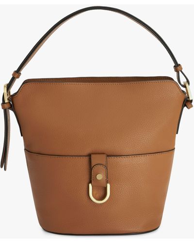 John Lewis Leather Adjustable Shoulder Bag - Brown