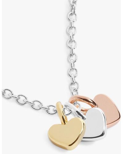 Joma Jewellery Mini Charms Triple Heart Pendant Necklace - Natural