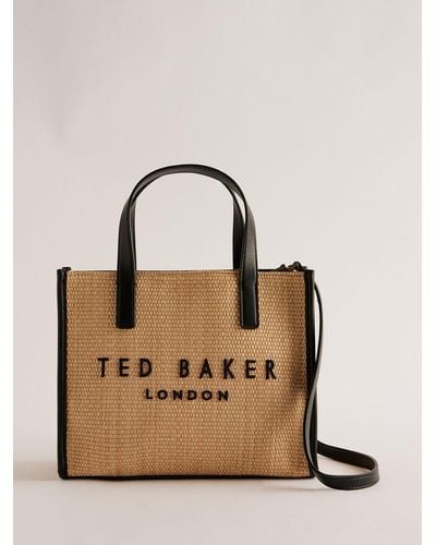 Ted Baker Paolina Faux Raffia Small Icon Bag - Natural