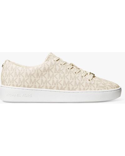 Michael Kors Keaton Leather Low Top Trainers - White