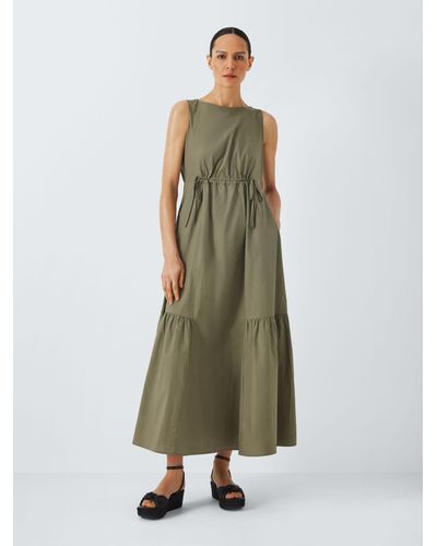 John Lewis Poplin Maxi Dress - Green