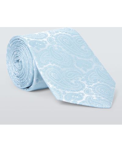 John Lewis Silk Paisley Tie - Blue