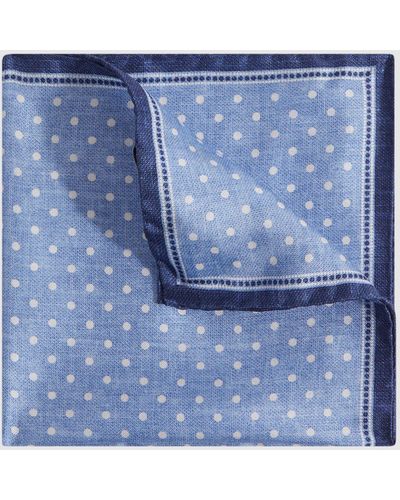 Reiss Vecchia Polka Dot Print Handkerchief - Blue