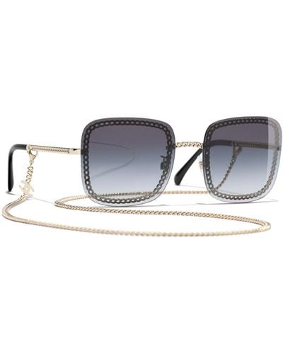 Chanel Square Sunglasses Ch4235h Gold in Metallic