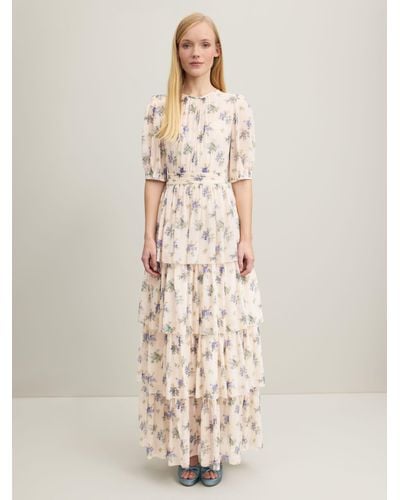 LK Bennett Royal Ascot Bouvier Silk Blend Maxi Dress - Natural