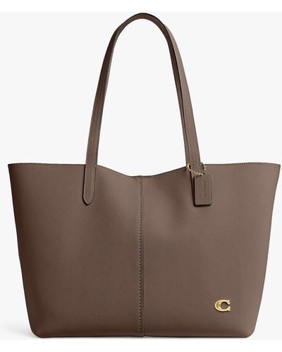 COACH North Leather Tote Bag - Brown