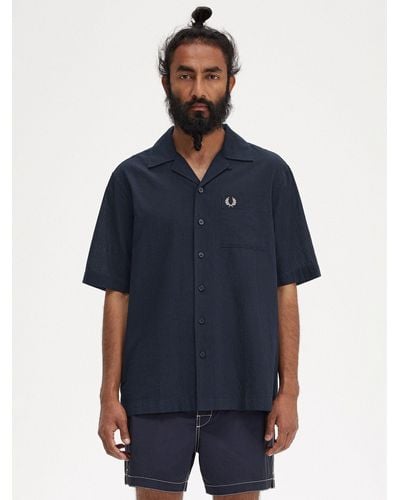 Fred Perry Revere Collar Shirt - Blue