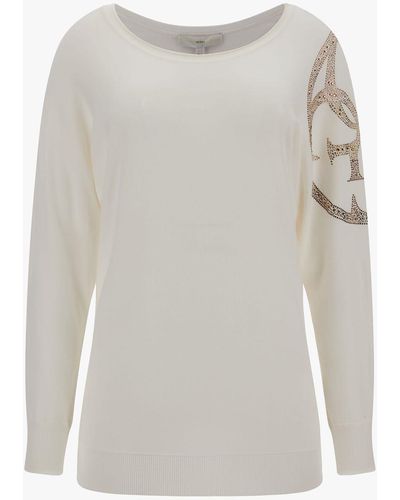 Guess Erin Batwing Long Sleeve Embellished Sweatshirt - White
