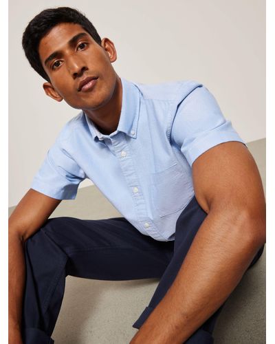 John Lewis Regular Fit Short Sleeve Shirt - Blue
