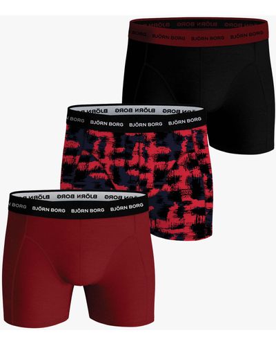 Björn Borg Cotton Blend Stretch Trunks - Red