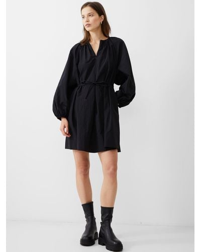 French Connection Alora Puff Sleeve Mini Dress - Black