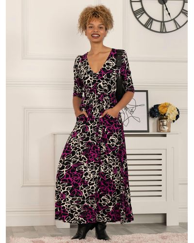 Jolie Moi Kamiyah Viscose Abstract Maxi Dress - Multicolour