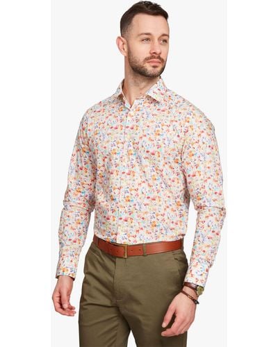 Simon Carter Liberty Fabric Inky Fields Regular Fit Shirt - Natural