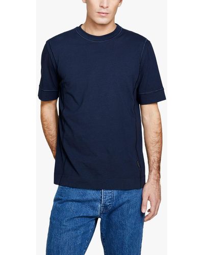 Sisley Solid Coloured Regular Fit T-shirt - Blue