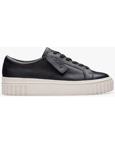 Clarks Mayhill Walk Leather Trainers - Black