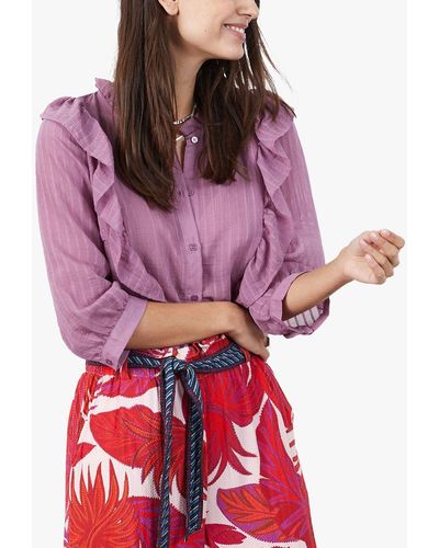 Lolly's Laundry Hanni Frill Detail Shirt - Red