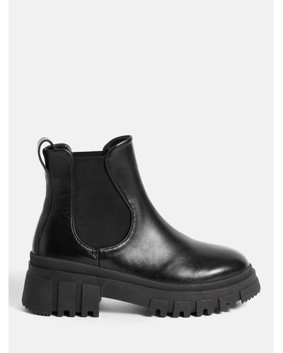 Jigsaw Yvie Gum Sole Leather Boots - Black