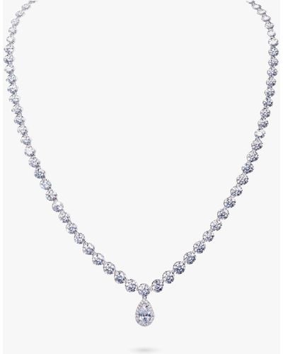 Ivory & Co. Limelight Graduating Cubic Zirconia Pave Necklace - Metallic